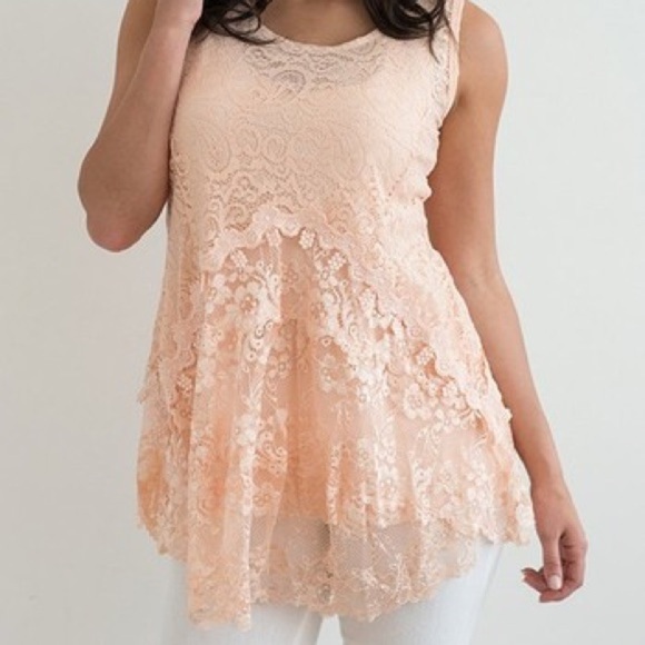 Simply CoutureOrange Lace Layered Sleeveless Tunic top, shirt
Size: S, - Picture 2 of 7